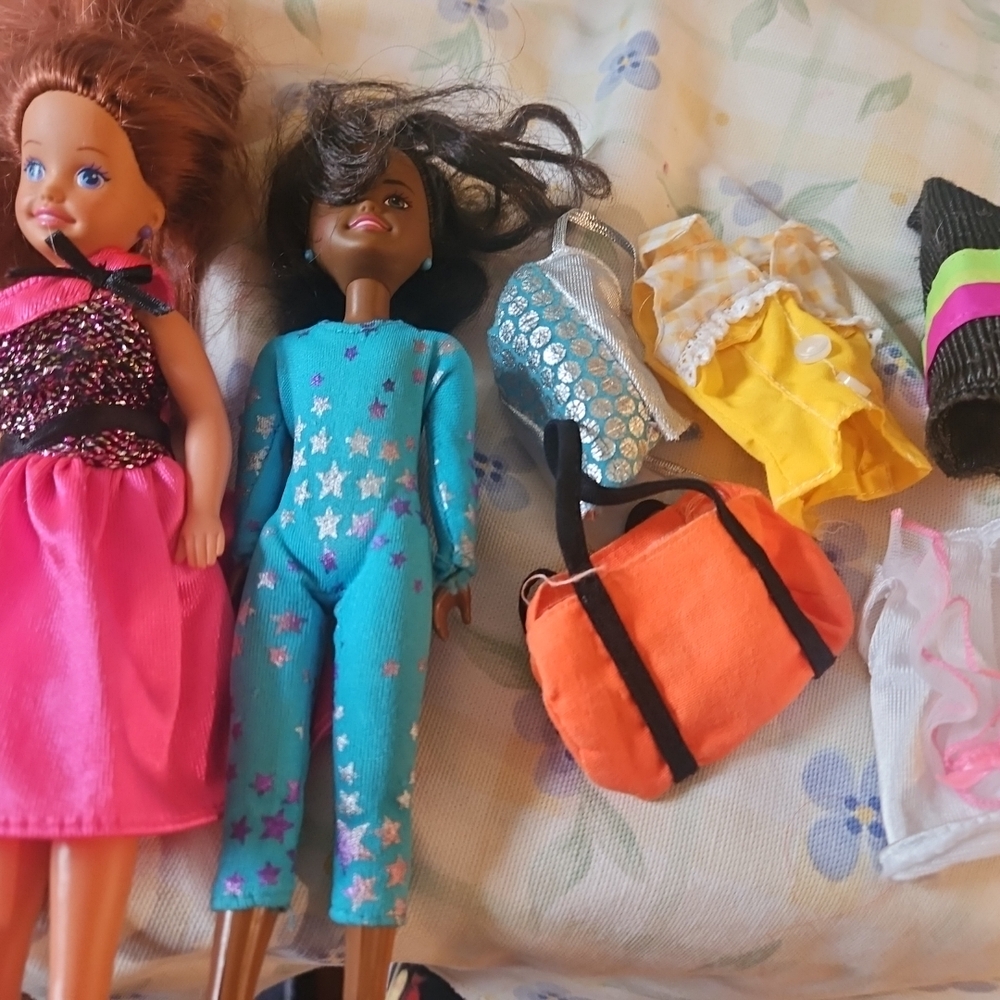 Fashion Doll Set with Pink and Blue Outfits